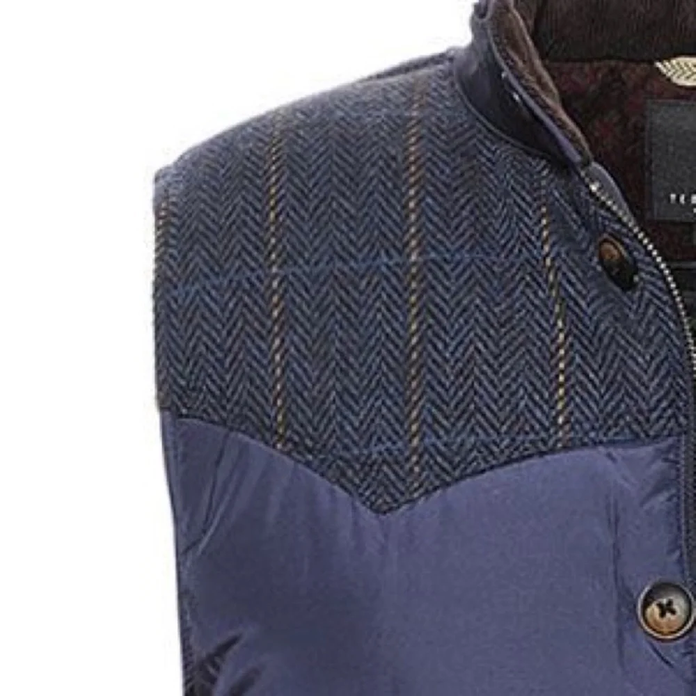 Ted Baker London Quilted Puffer Vest Gilet Men’s Large Navy Blue